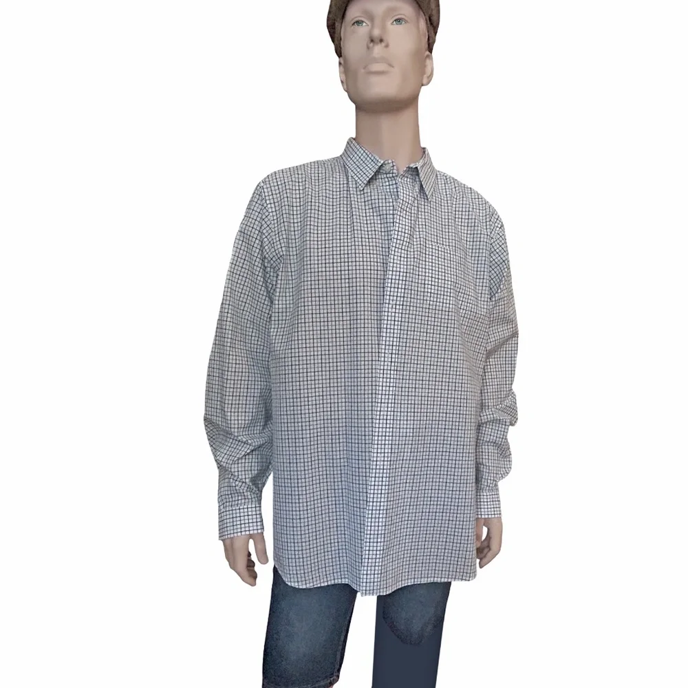 Brooks Brothers Shirt All Cotton Long Sleeve Button Down Windowpane Check - Picture 11 of 14